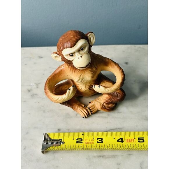 Vintage Porcelain Monkey Figurine Dee Bee Co Imports Hand Painted Japan Salt - Picture 4 of 5
